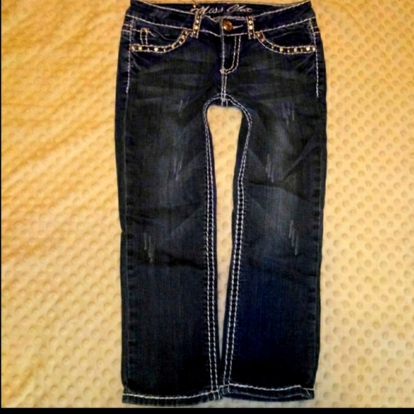Miss Chic Crop Jeans Size 1 Skinny Leg Crop NWOT - Picture 4 of 12